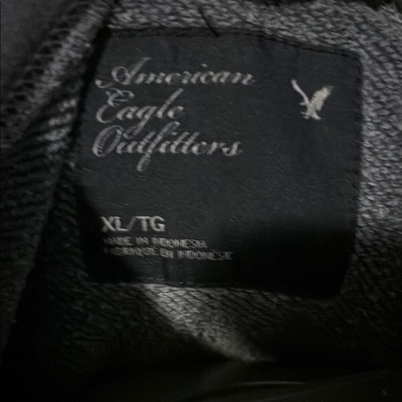 American Eagle Outfitters Blue Hoodie with Yellow Peace and Love Print - Picture 3 of 4